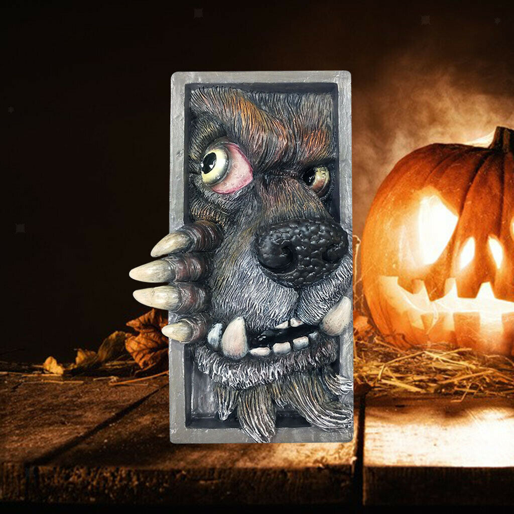 2PCS Scary Monster Bookend Peeping Bookshelf Sculptures Decorations Crafts