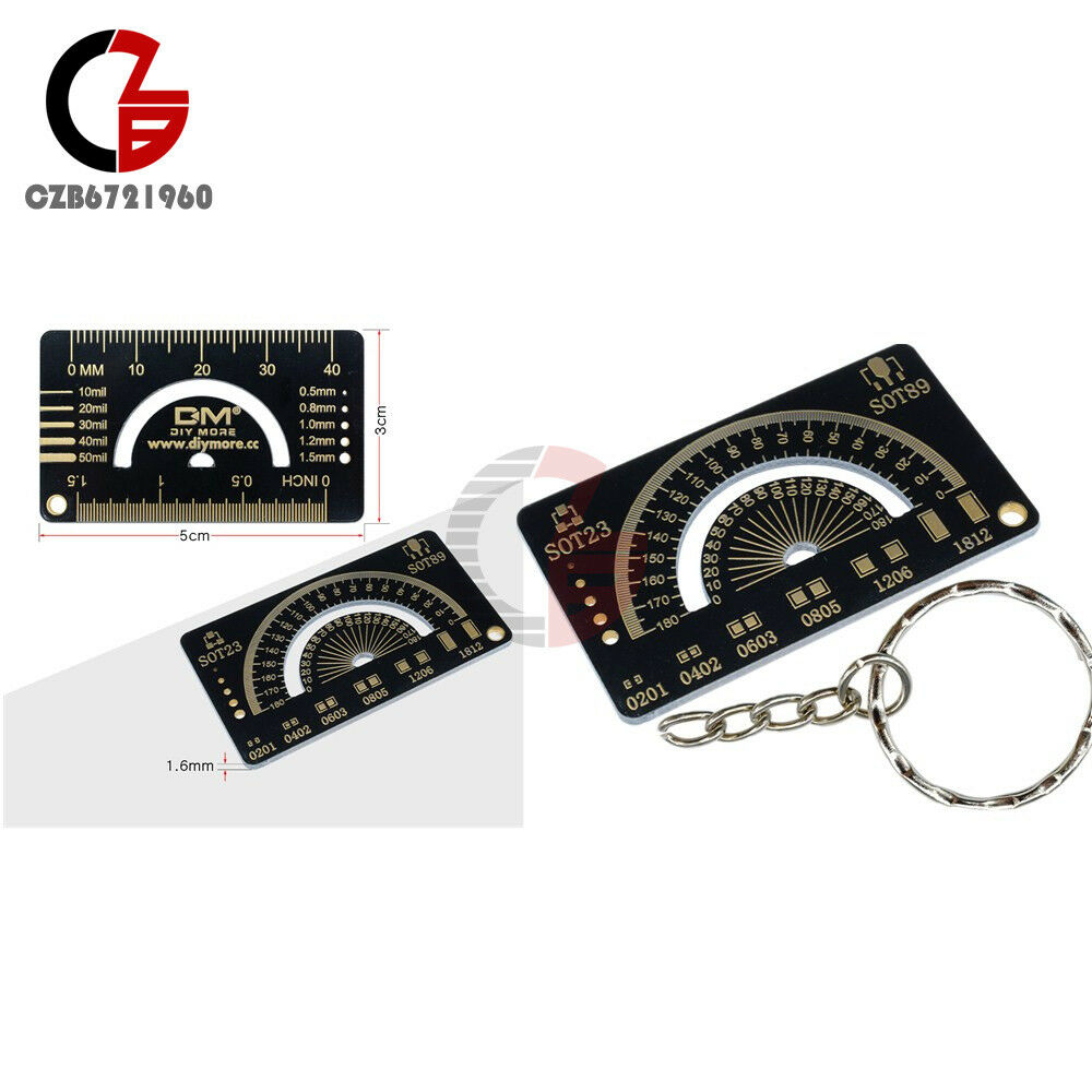 5PCS 4cm Black Multifunctional PCB Ruler Measuring Tool Angle Measure Meter