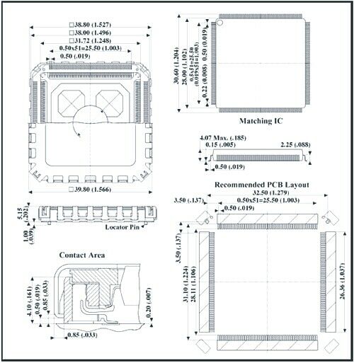 [1pcs] IC198-208-2101 PQFP 208 Pin Test Socket PQFP208SMD