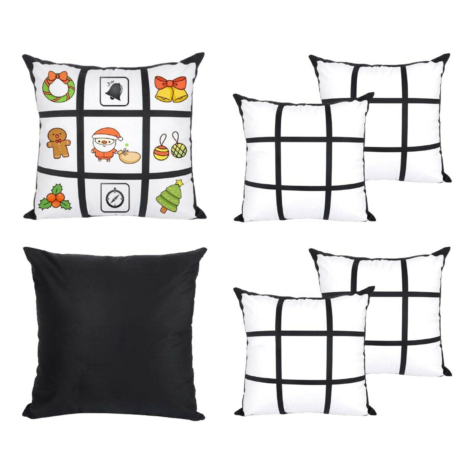 3 Pack Heat Transfer Sublimation Blanks Panel Pillow Case Car Cushion Covers