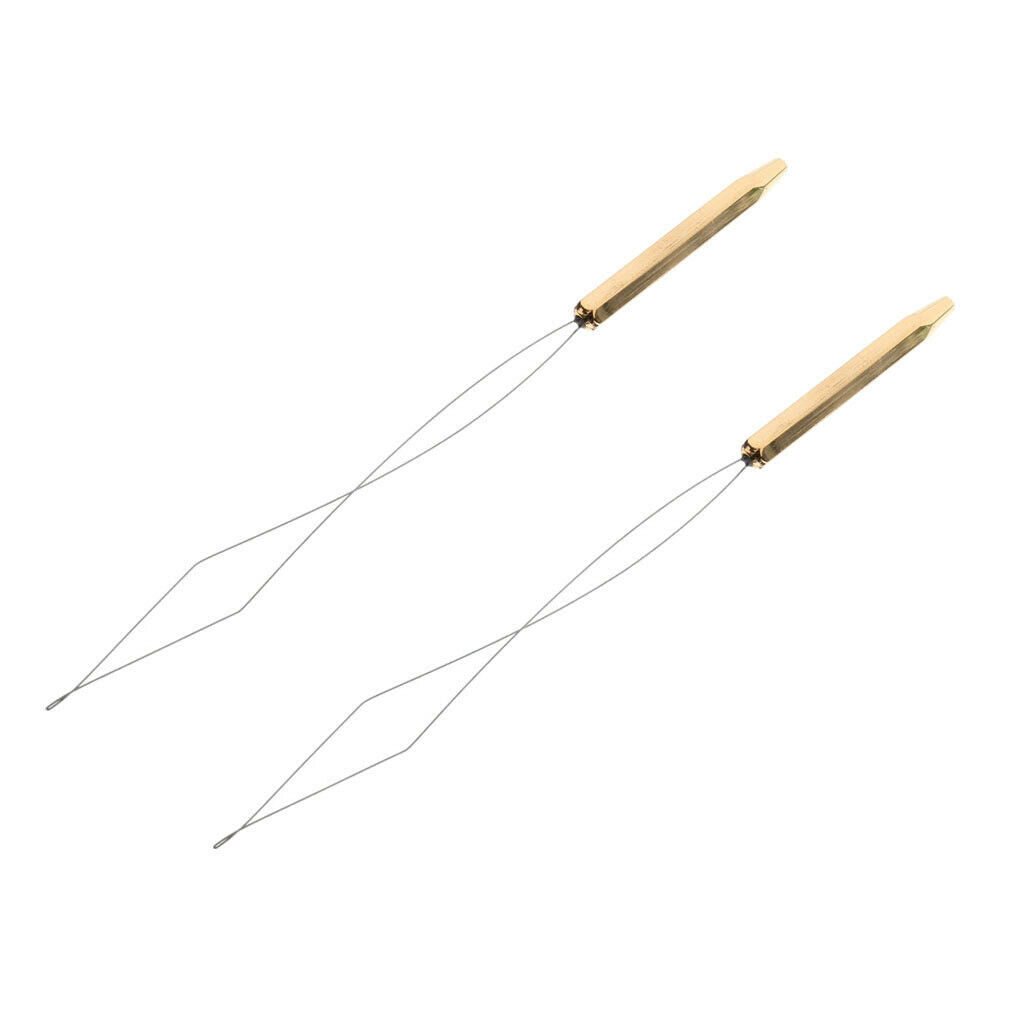 2 Pcs Fly Tying Bobbin Threader Half Hitch Handle Tool Fly Fishing