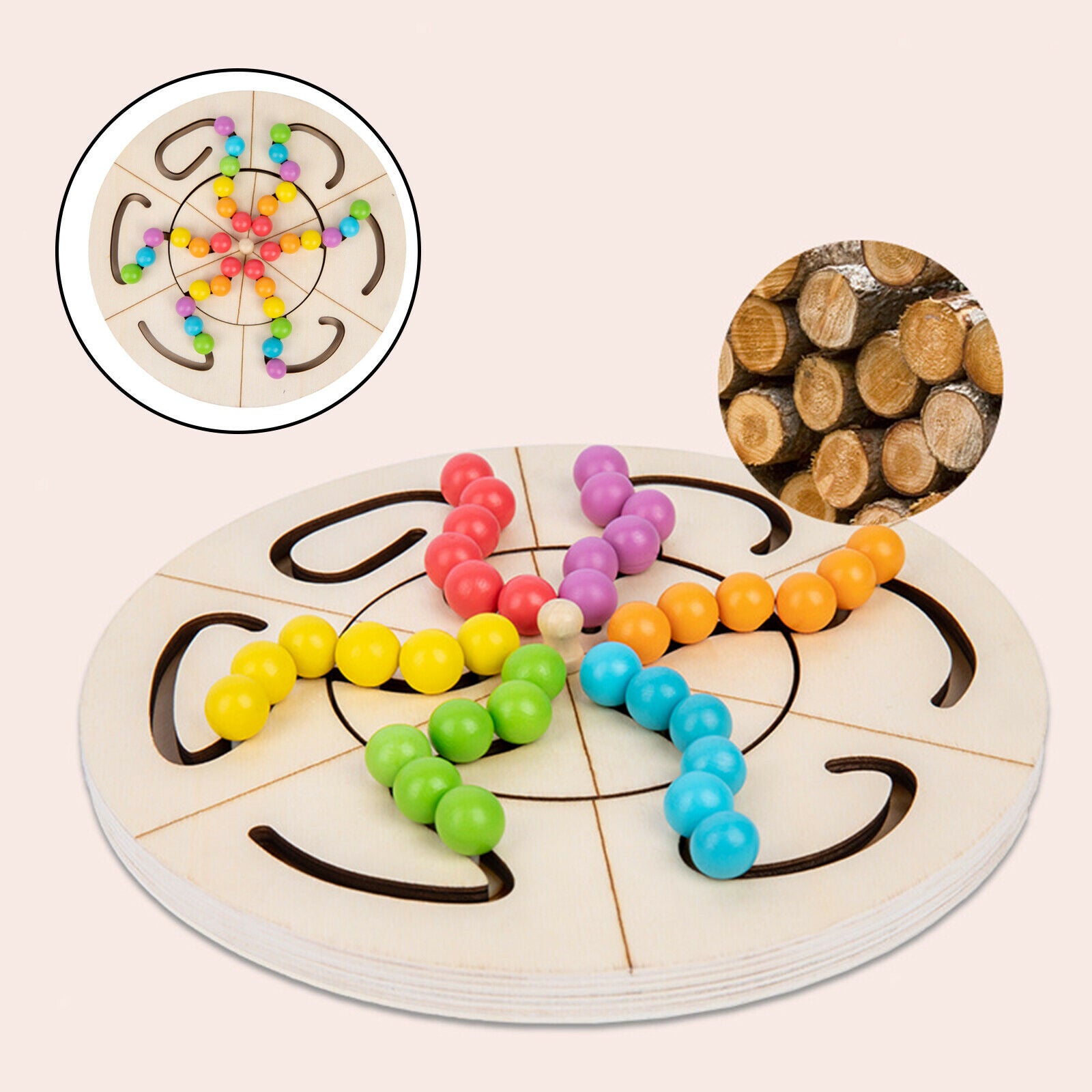 Montessori Bead Maze Puzzle Toys Activity Puzzle Brain Teaser Kids Early