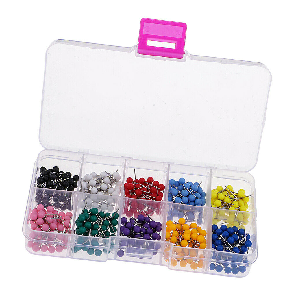 500x Beads Head Drawing Push Pins Notice Board Pins Thumbtack for Marking