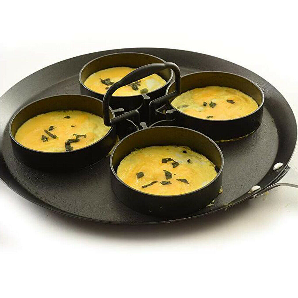 Aluminum alloy egg / pancake mold Round egg molds, black