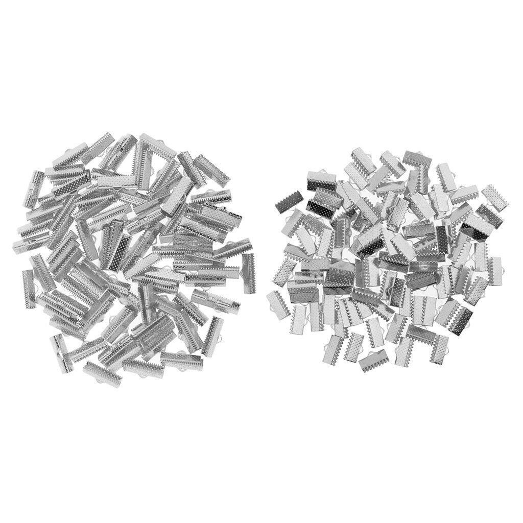 200x Clamp Cord Crimp End Caps Tip for Necklace Cord Jewelry Making Findings
