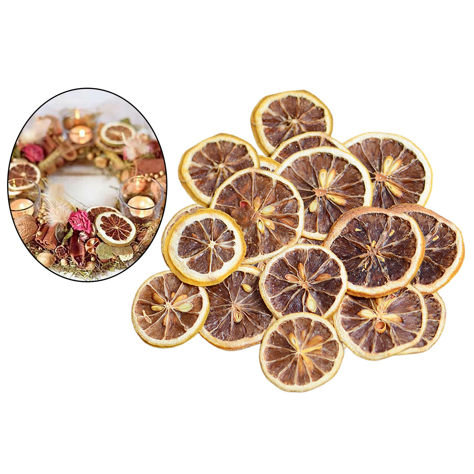 30x Natural Dried Lemon Slice Herbarium DIY Phone Case Soap Art Crafts Tool