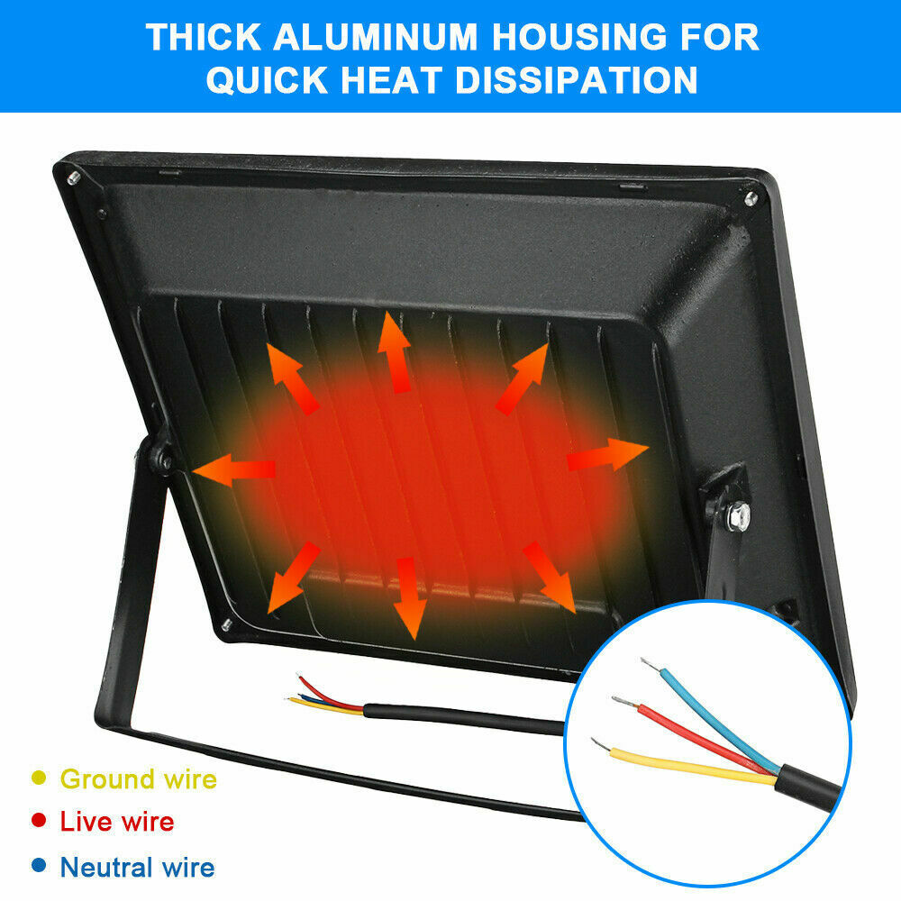 LED Flood Light 100W Landscape Spotlight Garden Yard Garage Outdoor Wall Lamp