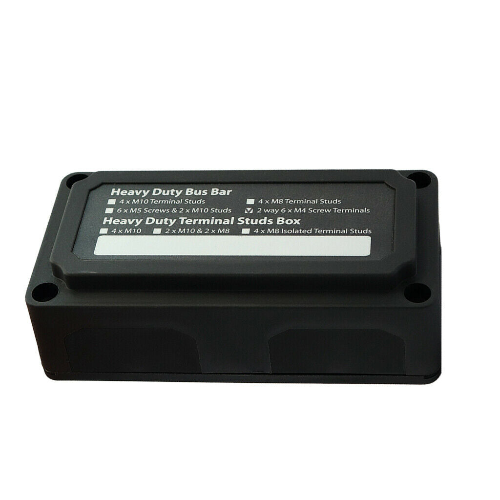 Heavy Duty Bus Bar / Distribution Box & Screw On Cover - 100A -48V