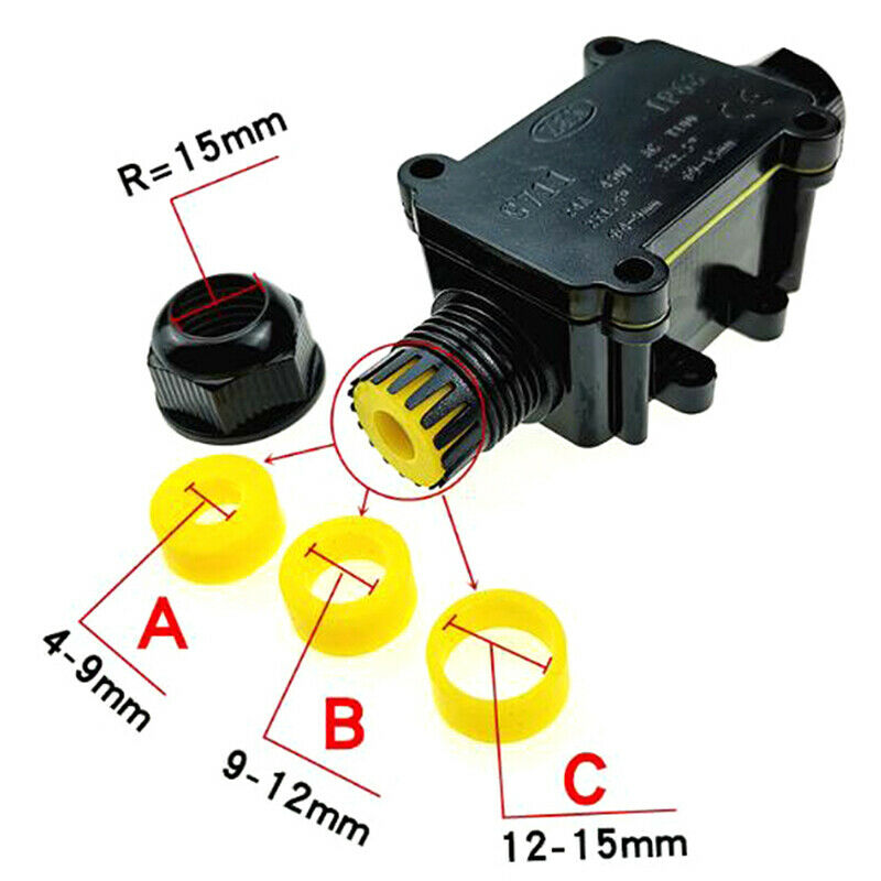 2 Way Waterproof Electrical Junction Box For Outdoor Lighting Cable IP.l8