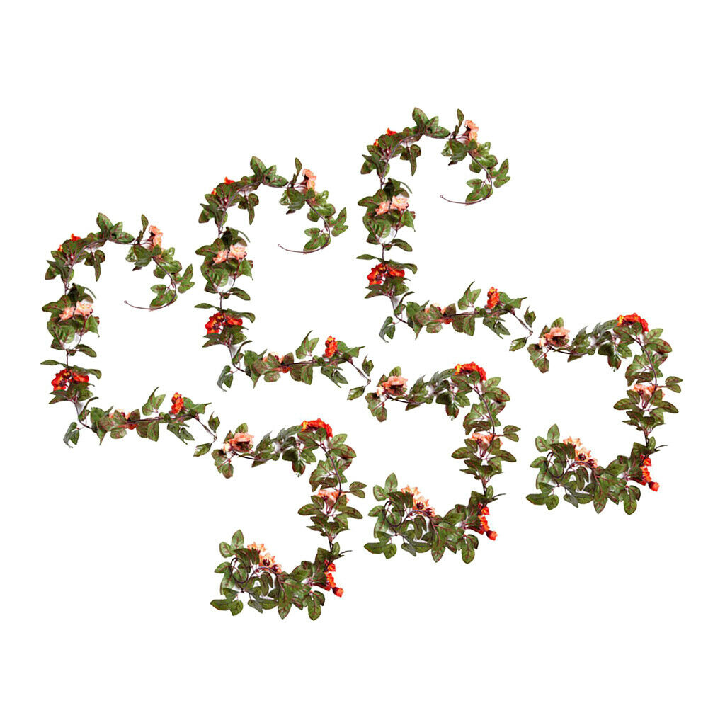 3pcs Vivid Color Vine Flowers Garland Silk Flower Garland Garden Fence Decor