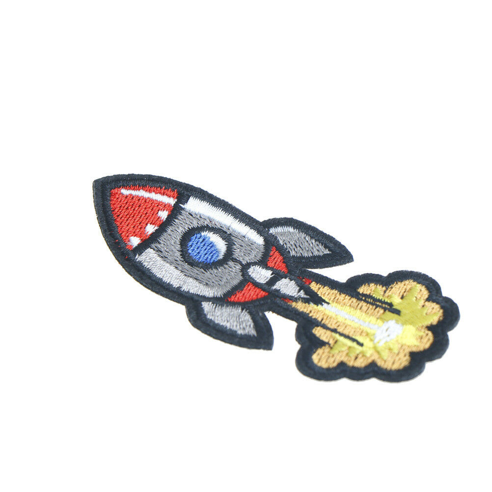 rocket cloth badges diy embroidered iron/sewing on patches for clothe.l8