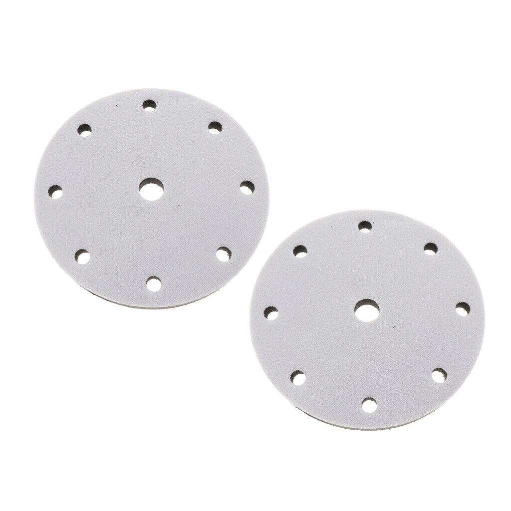 6" 9 Holes Practical Hook & Loop Foam Interface Buffer Backing Pad Set of 2