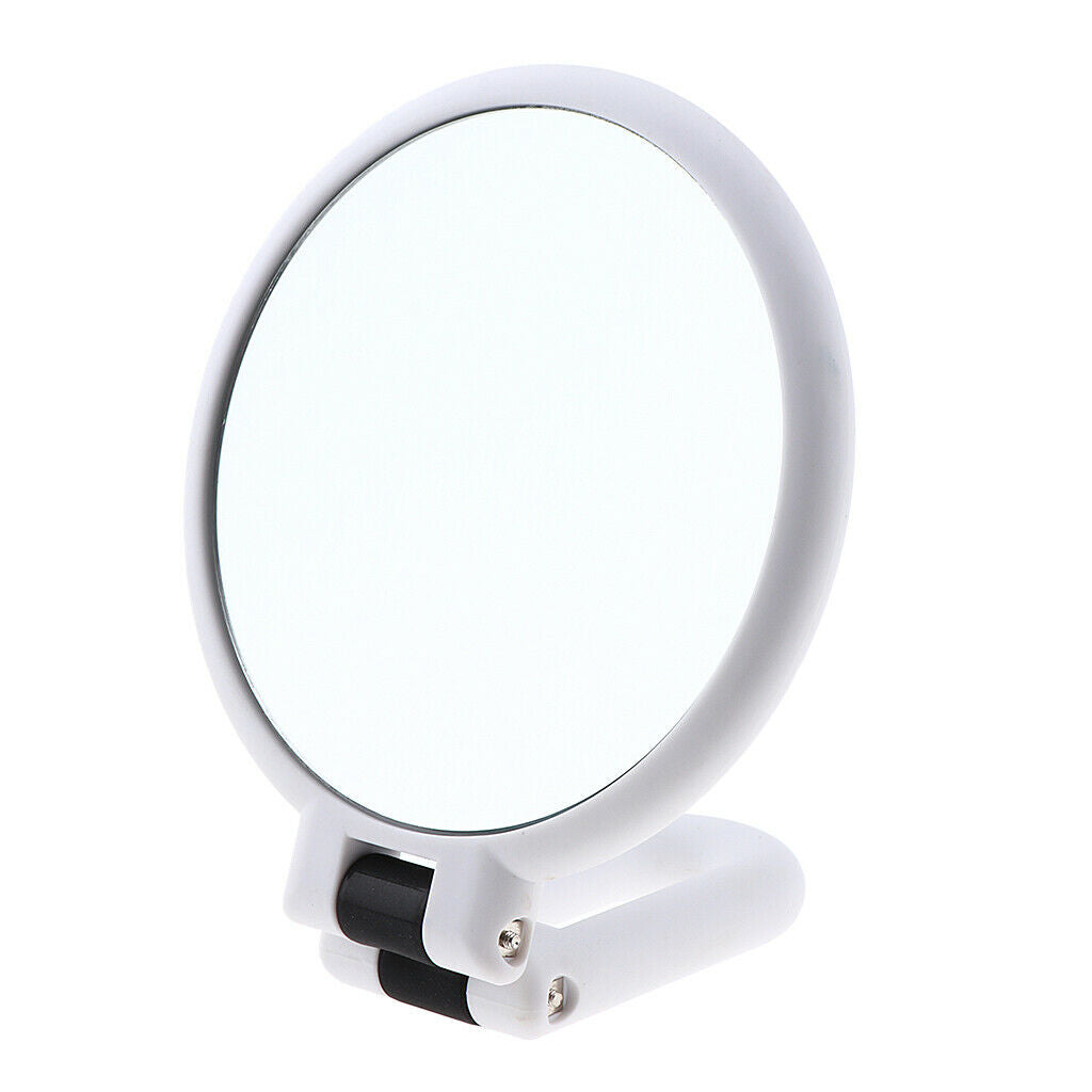 Folding Double Side Mirror Makeup Mirror with 15X Magnifying White Round