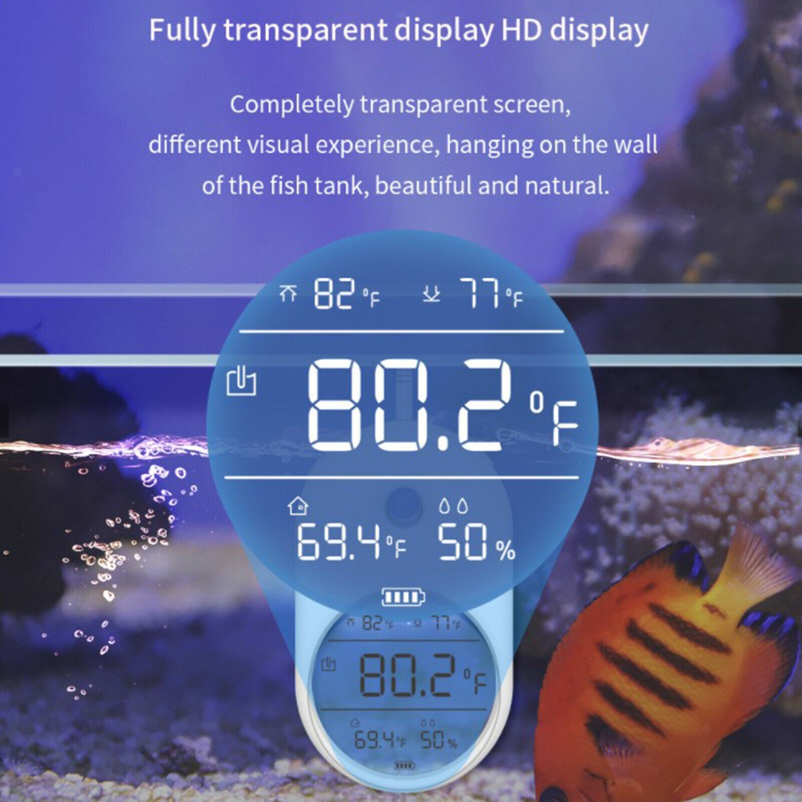 3in1 LCD Aquarium Thermometer Fish Tank Water Temperature Measuring Fish
