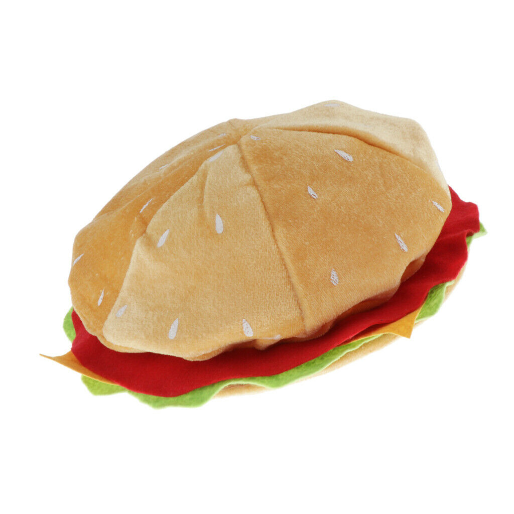 Novelty Fast Food Hat - Plush Hamburger Cheeseburger Hat Party Props