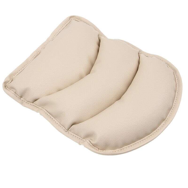 Universal Car Armrest Pad Cover Center Console Box PU Leather Cushion Mat Beige