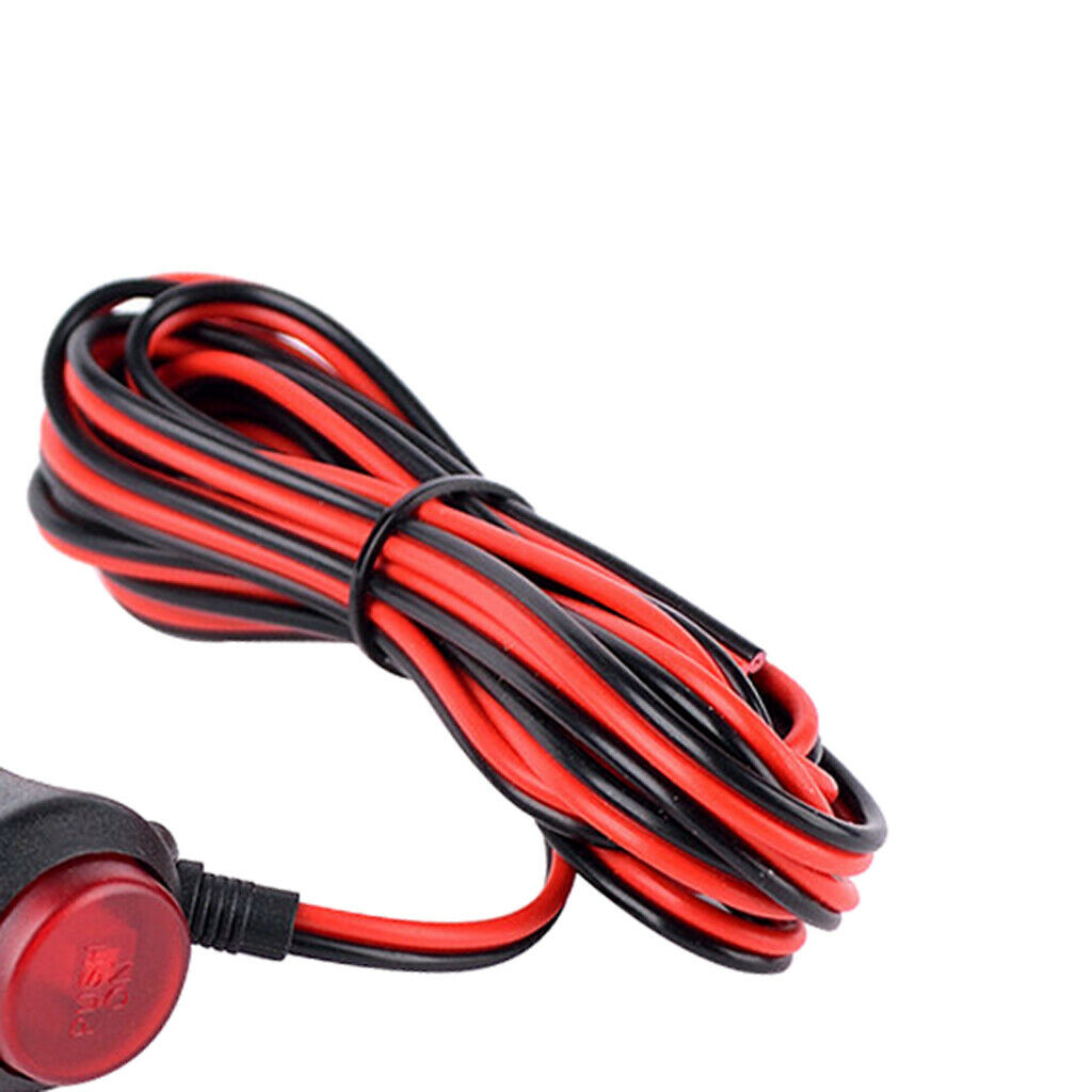 2x 24V Male Car  Lighter Socket Plug Connector On Off Switch 1.5m