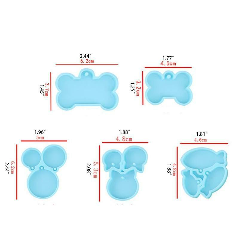 5pcs DIY Handmade  Pet Cat Dog pendent Decroations Silicone Molds Durable Molds