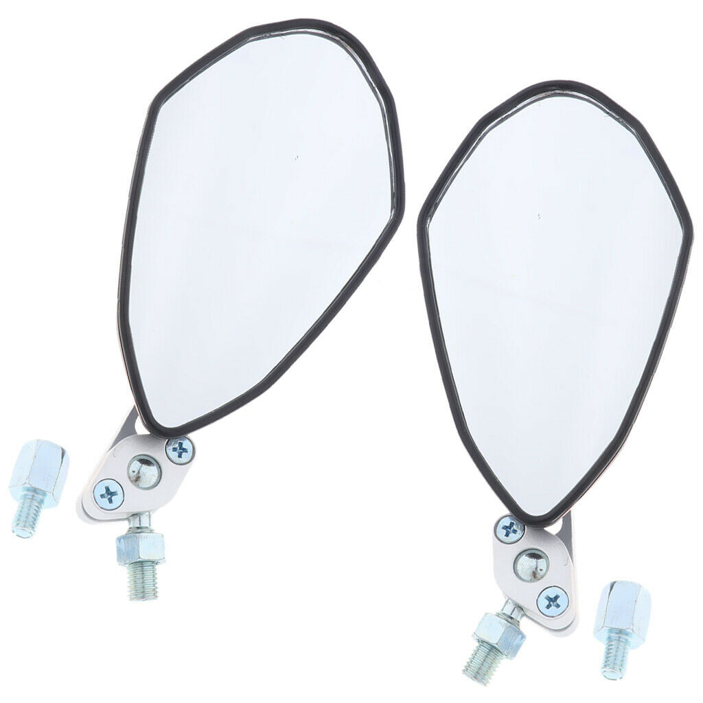 2pcs Universal 7/8" Motorcycle Handlebar Rear View Mirror Bike Mirror White