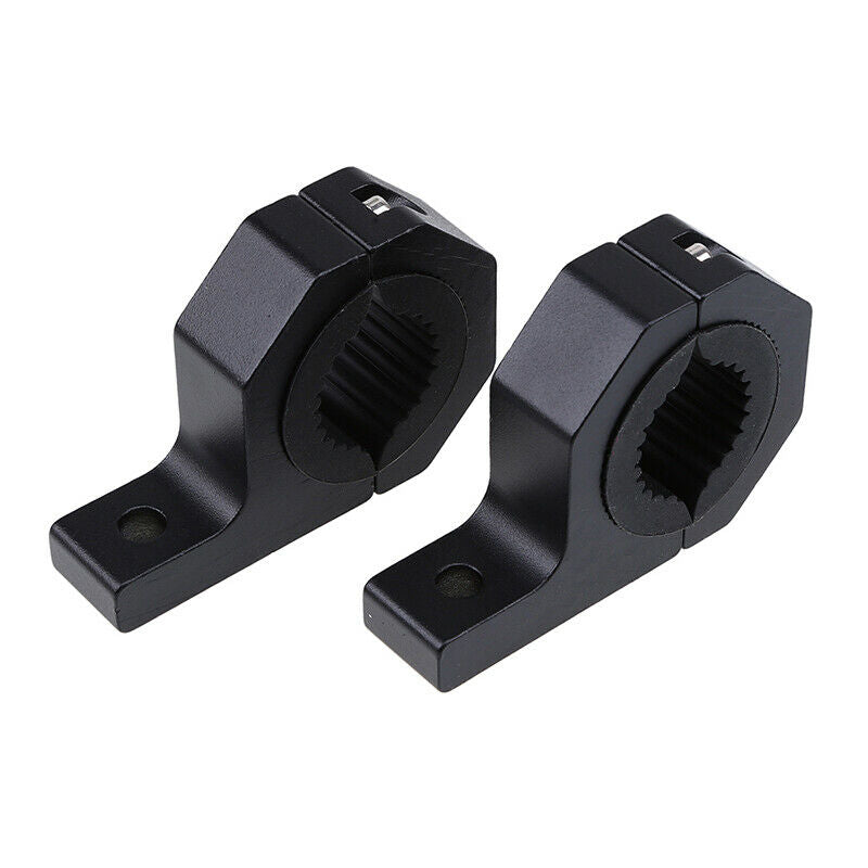 Pair Mounting Bracket Clamps Black Aluum Spray-Paint Process For 28~32mm Bar