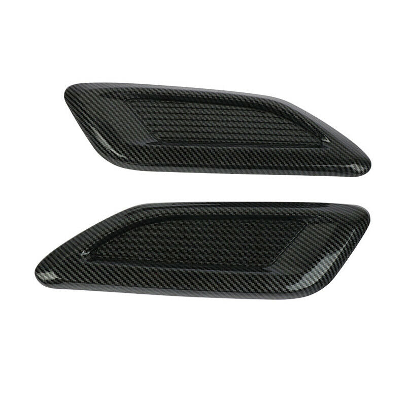Car Hood Air Vent Louver Cooling Panel Decorate Trim Carbon Fiber Color Plastic