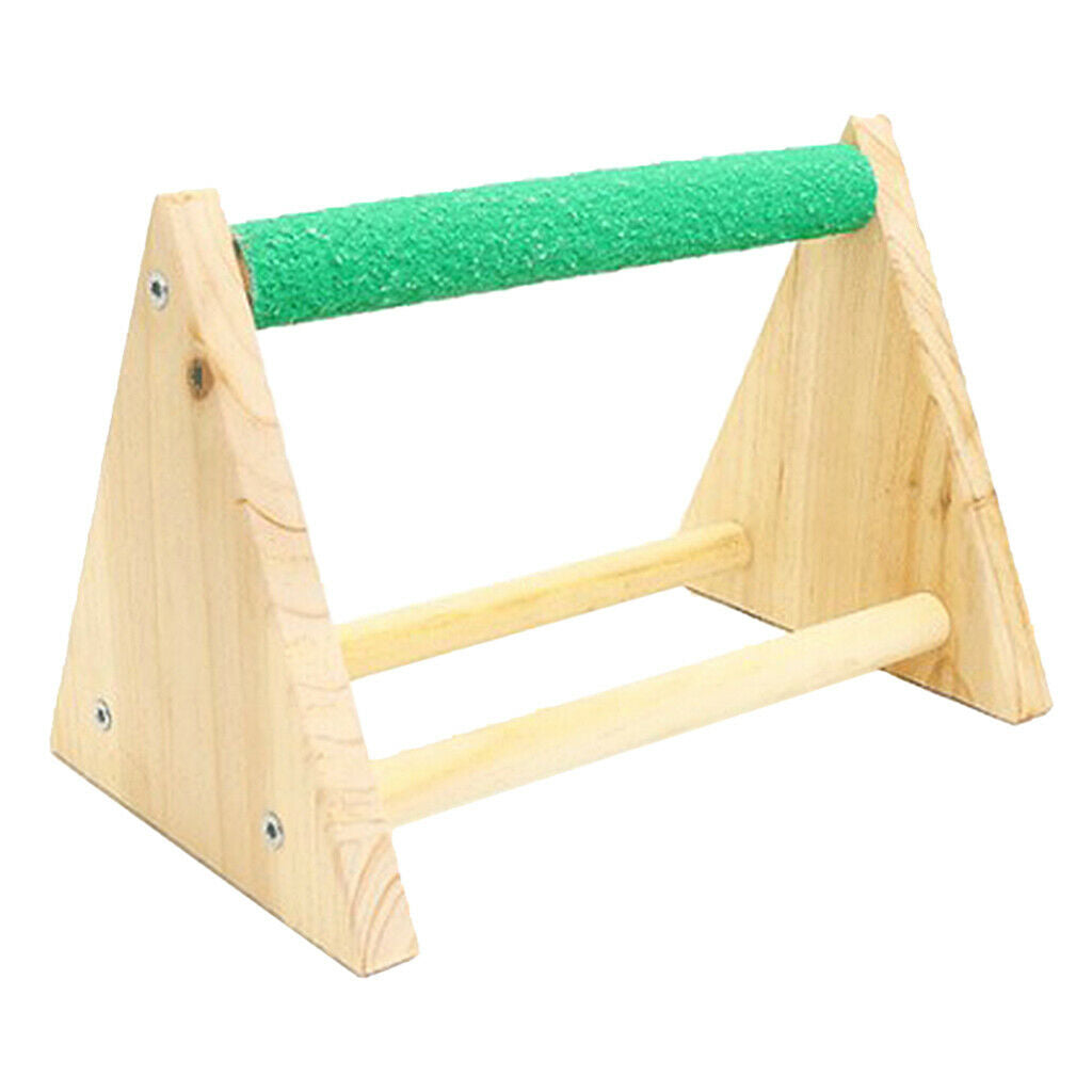 Wood Pet Birds Parrots Perch Tabletop Bird Stand for Macaws Chicken Hens