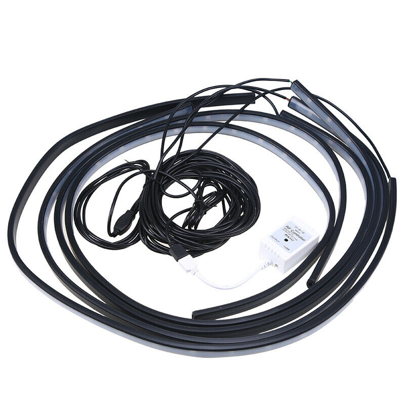 4x 12V Under Car LED Light Strips Auto Flexible Waterproof With Controller Kit