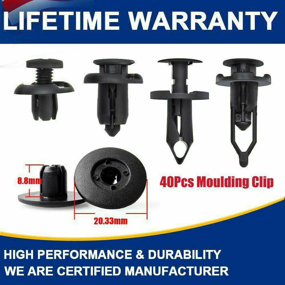 40*/Set Plastic Car Door Trim Clip Bumper Rivets Screws Panel Push Fastener Tool