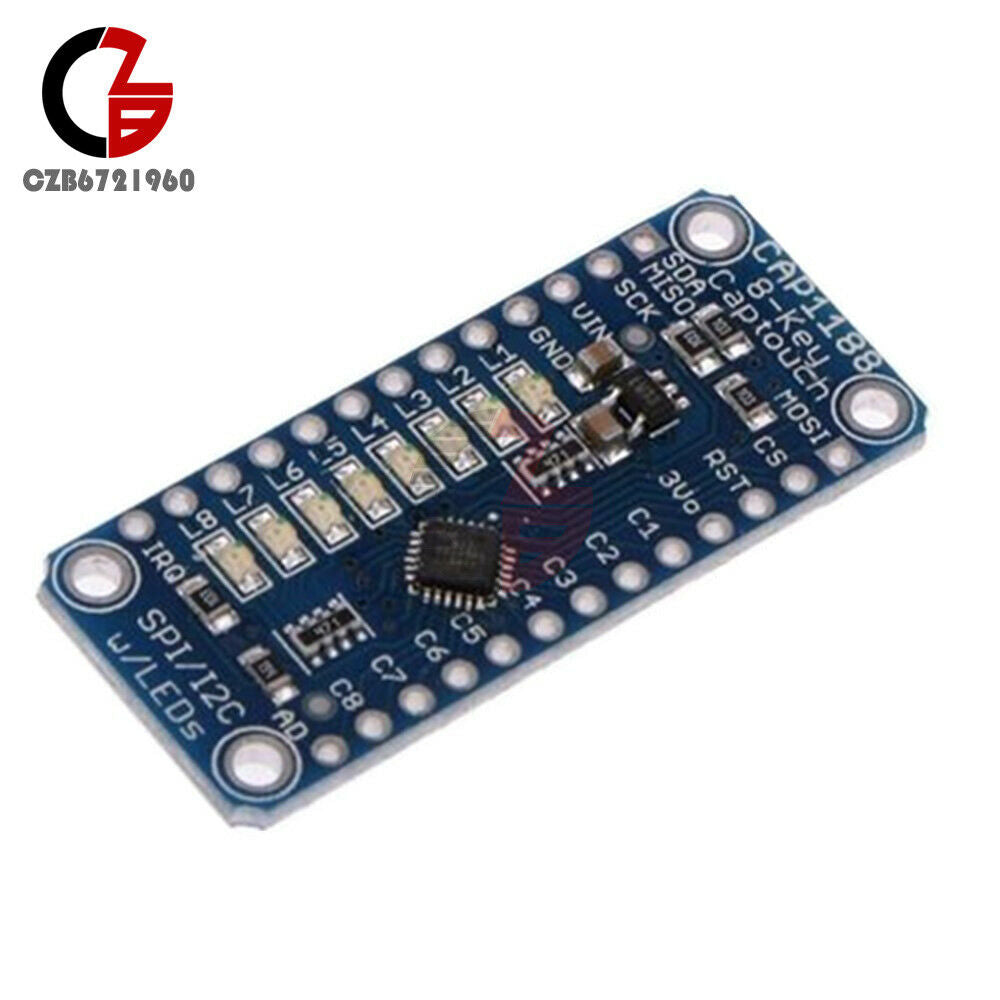 CAP1188 8-Key Captouch 8 Button Capacitive Touch Sensor Module SPI I2C w/ LEDs