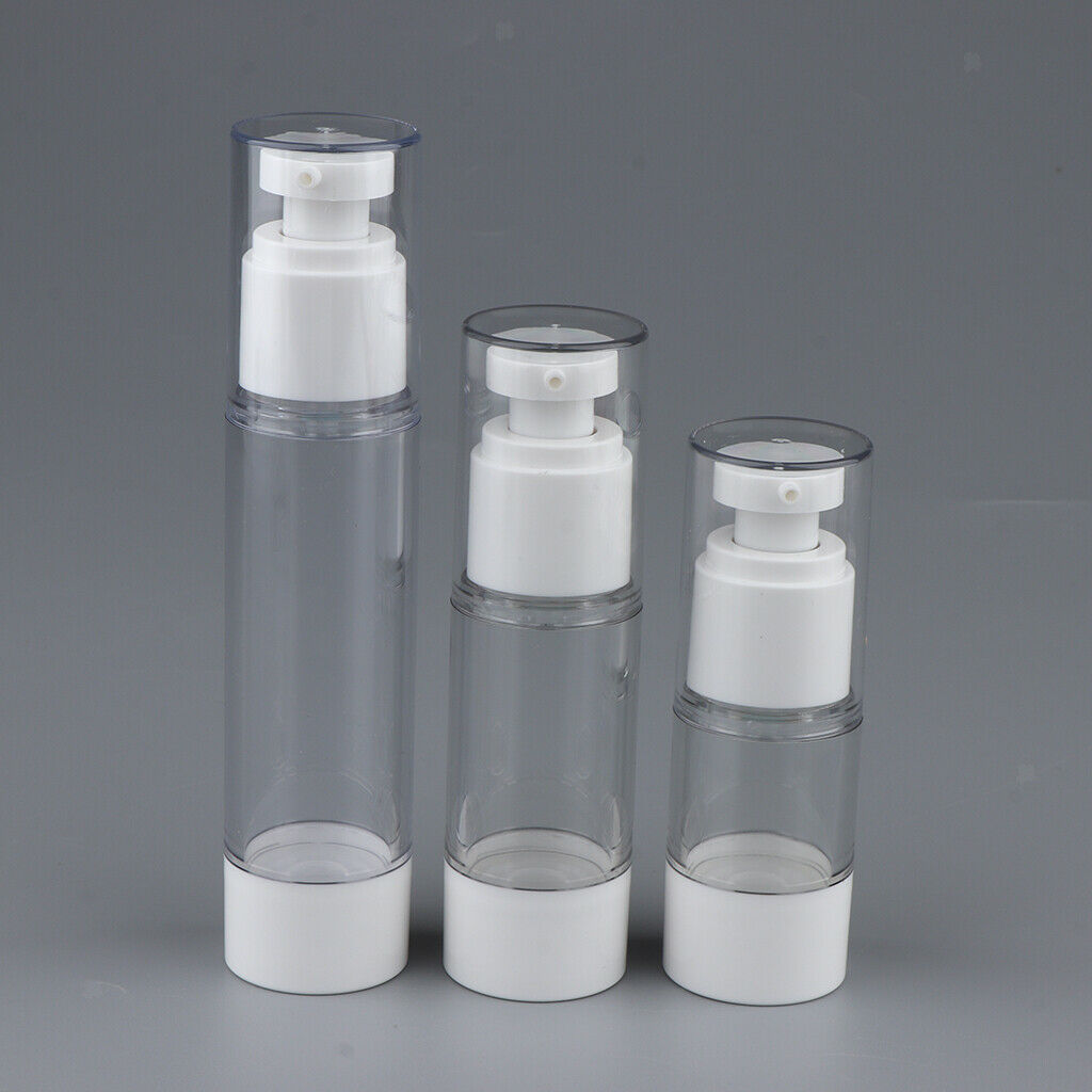 2X Empty Refillable Essence Vacuum Bottles Cosmetic Sample Containers 15ml