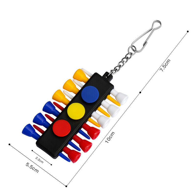 Mix Colors 12 Pcs 50mm Golf Tees Holder Flat Ball Tees Plastic tee Key Ch.l8