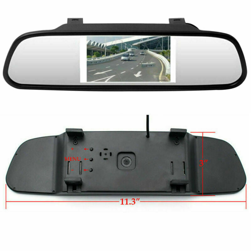 8 LED Car Reverse CDD Camera  + 4.3" Car Mirror Monitor Kit Vehicle System AT2