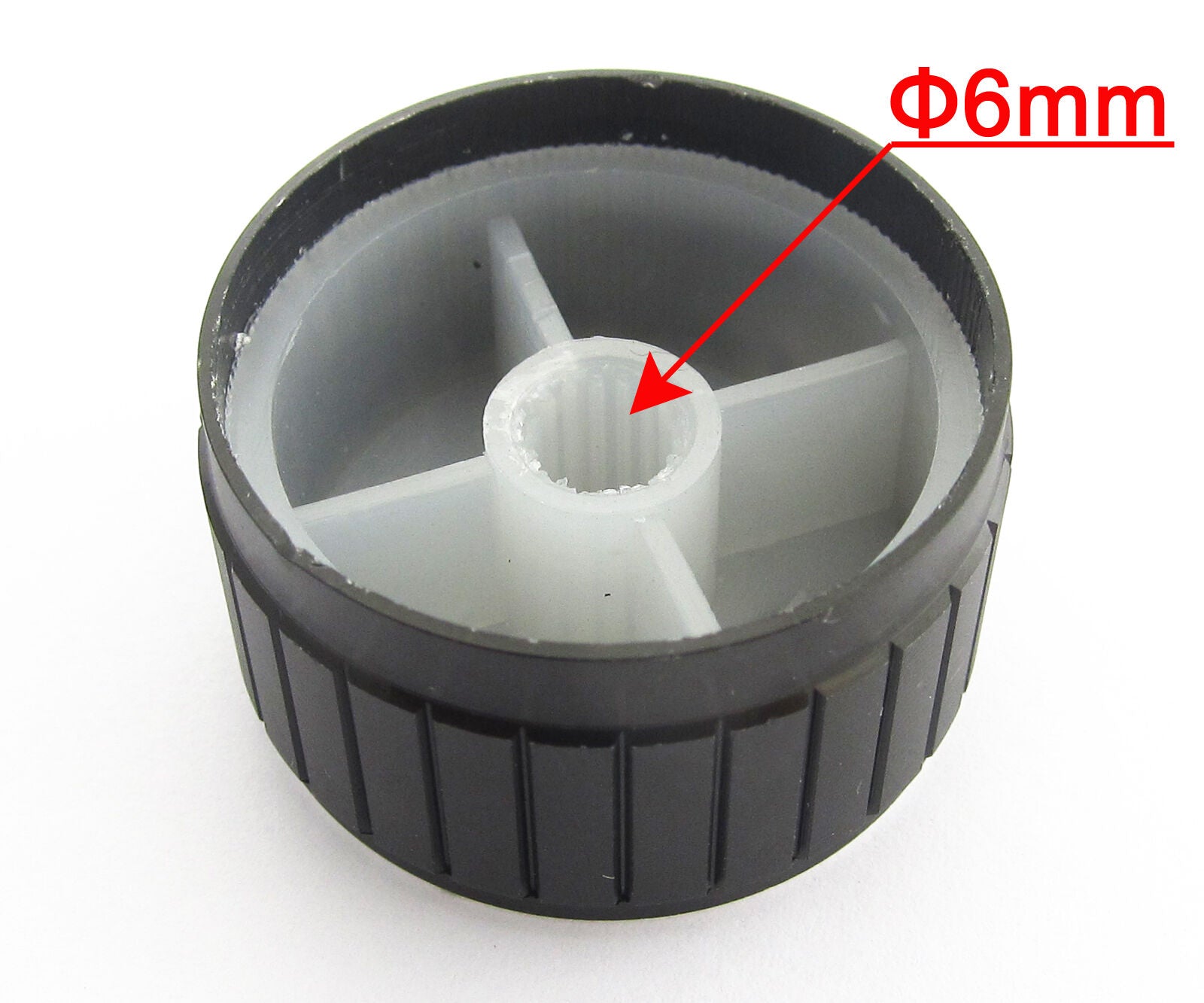 25pcs 30x17mm Black Circular Knob Aluminium Cover for Audio Volume Tone Control