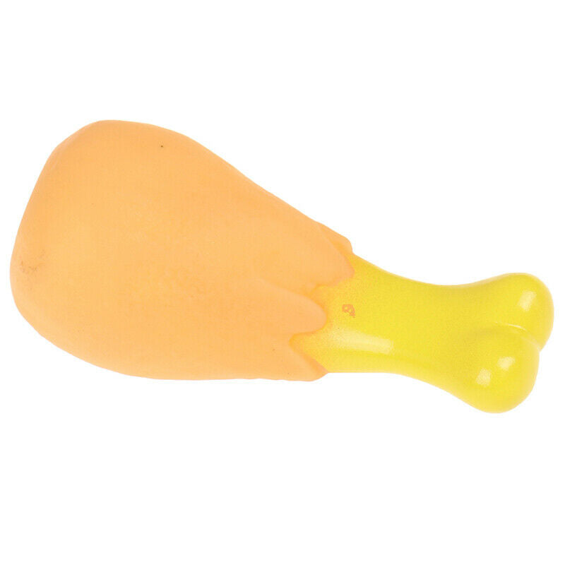 Rubber Chicken Leg Squeak Sound Interactive Chew Dog Toys Pet Sup DD