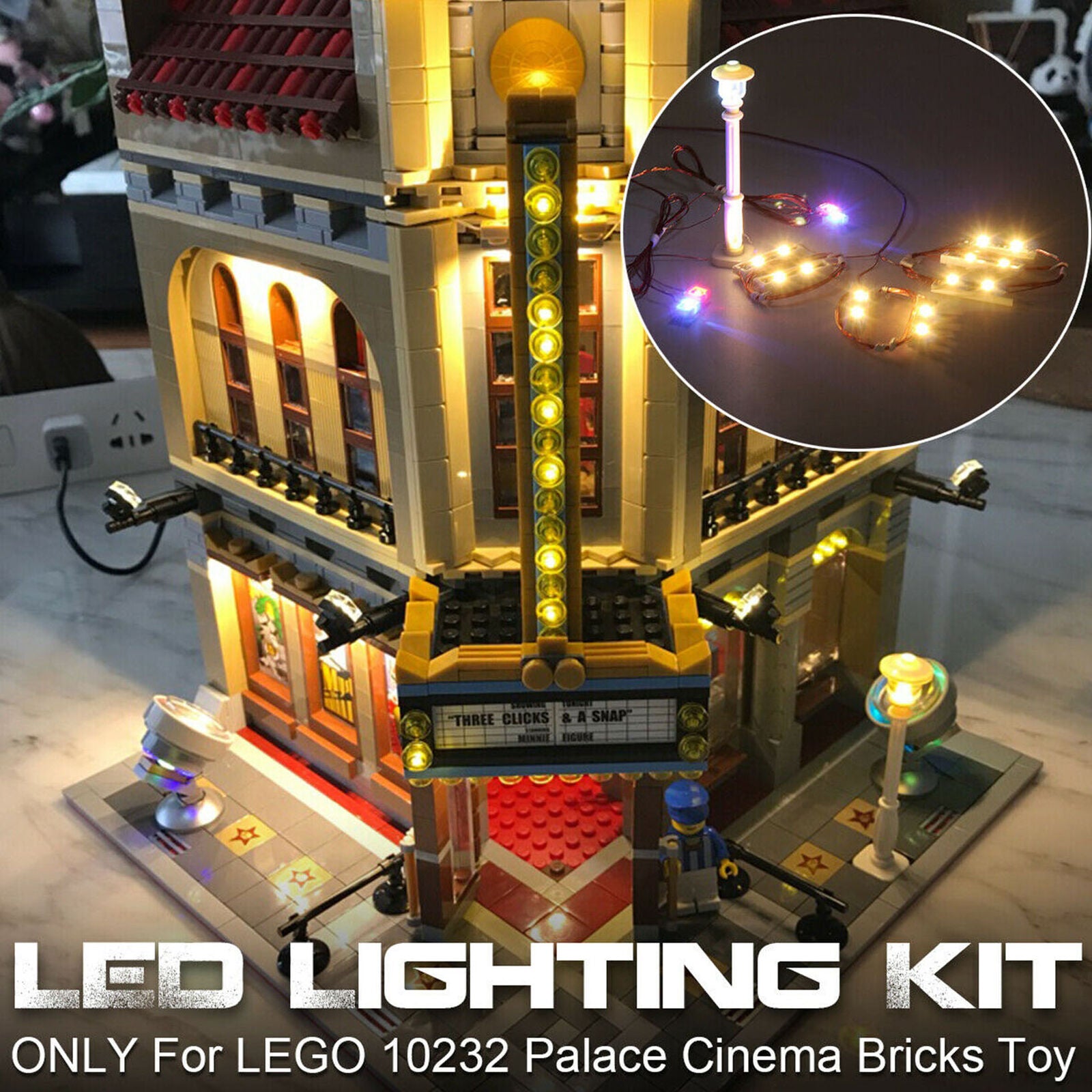 LED Light Lighting Kit ONLY For 10232 Palace Cinema Street Lighting Bricks