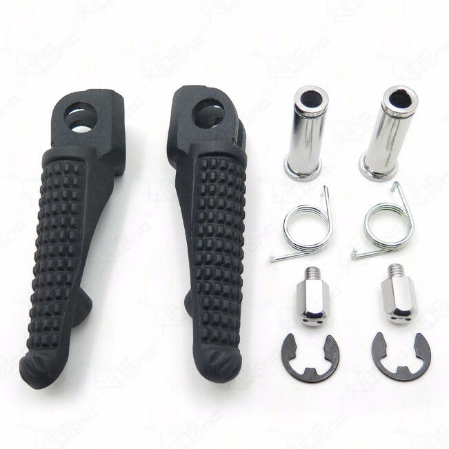 Black Front Rear Foot Pegs Footrest Kit For Kawasaki ZX9R 1998-2011 ZX6R 03-11
