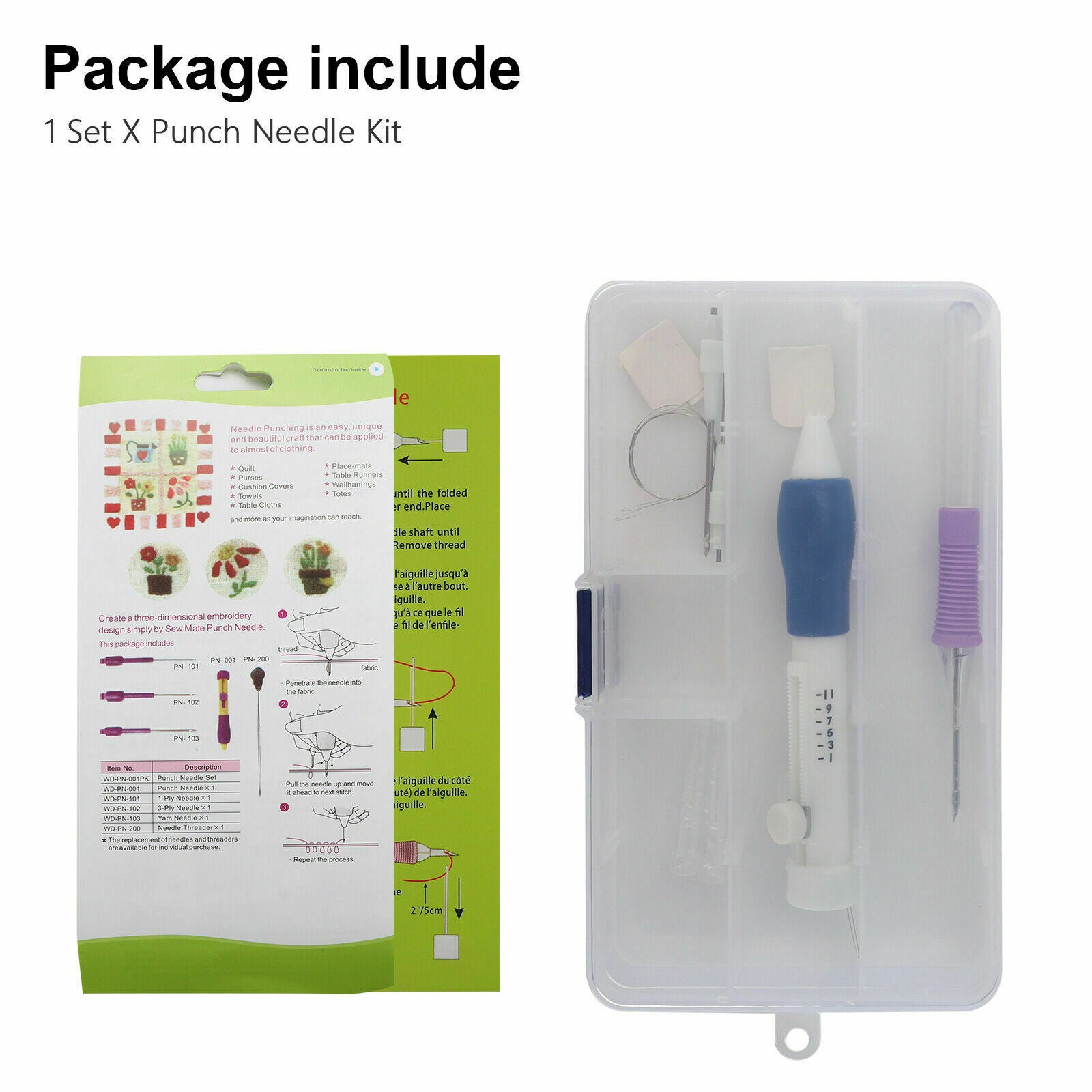 Punch Needle Magic Embroidery Pen Set Stitching Thread DIY Tool Sewing Craft Kit