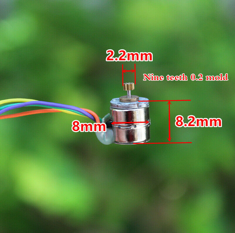 2pcs 8mm micro stepper motor with gear two-phase four-wire
