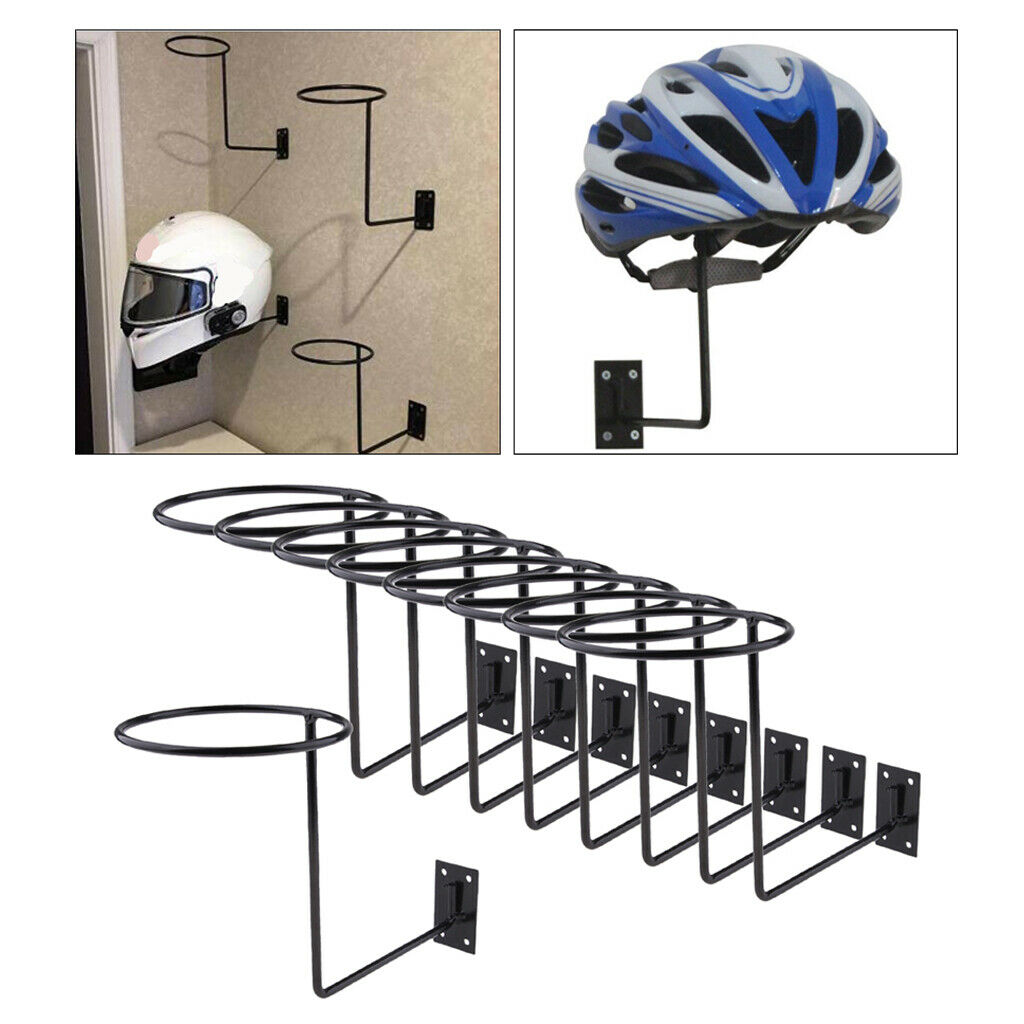 9x Wall Mounted Helmet Holder Display for Hockey Hat Space Saving Motorcycle
