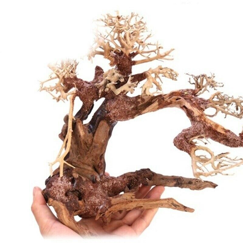 Natural Aquarium Driftwood Roots Branches Bonsai Moss Tree for Fish Decoration