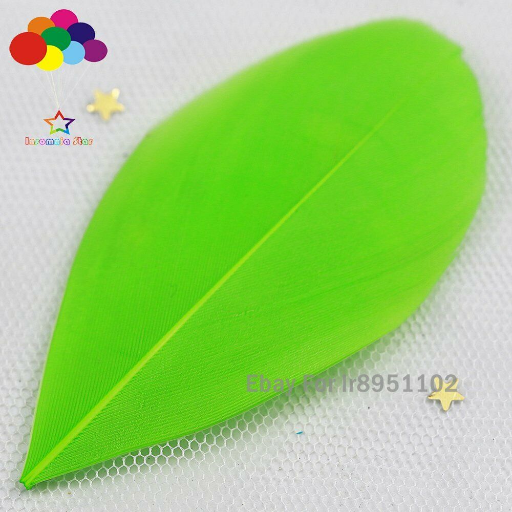100 Pcs / Lot 5-7 cm Small Round head Floating Goose Feathers Fruit green New