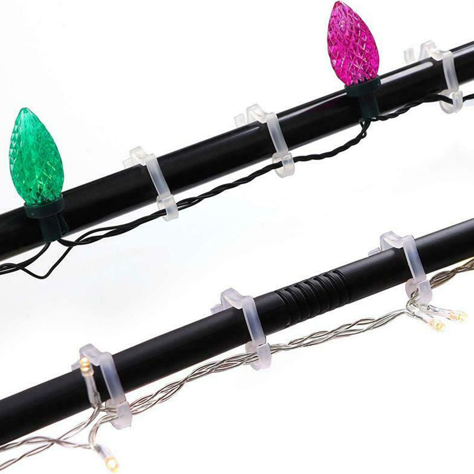 100x Gutter Hang Hooks Clips For Christmas Decor Outside String Lights Fairy New