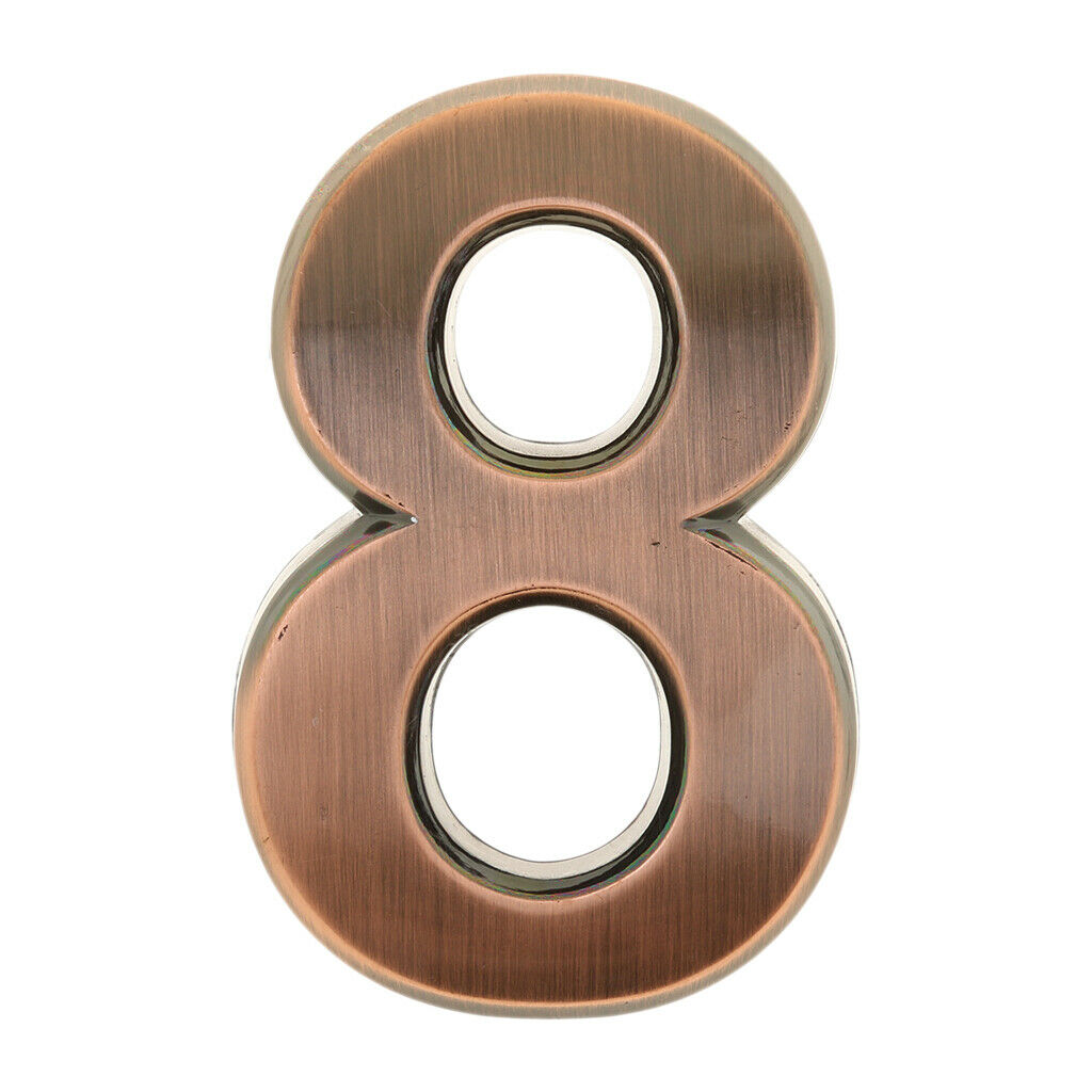 House Address Numbers Stand-Off Door Metal Sign Digits Chromed Plastic Number 2,