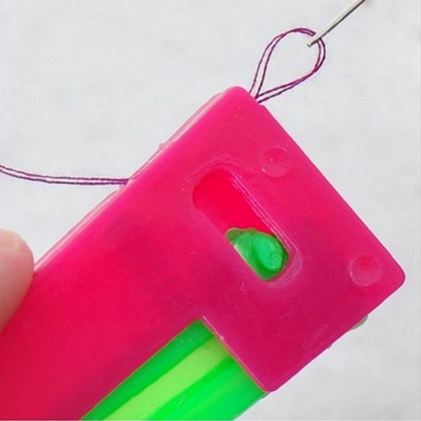 2X Elderly Use Automatic Easy Sewing Needle Device Threader Thread Guide Tool BO