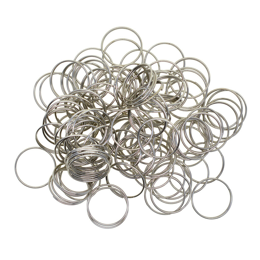 100Pcs 20mm Solid Iron Round Edged Keyring Keychain Split Ring Keys Rings