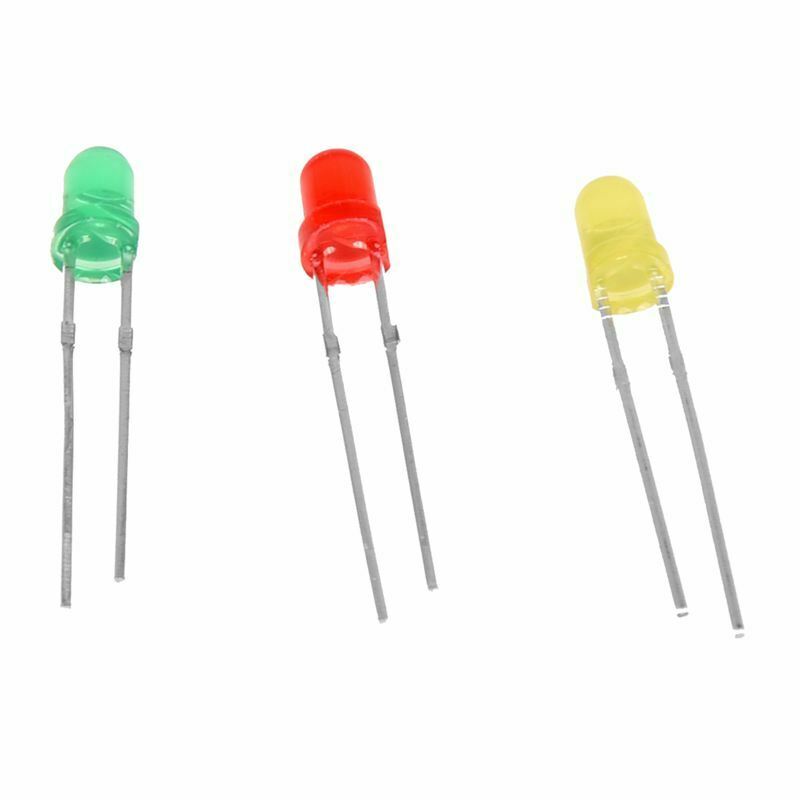 60Pcs 3mm Dia Round Assorted Color LED Light Emitting Diode Lamp DC 3V A2O1O1
