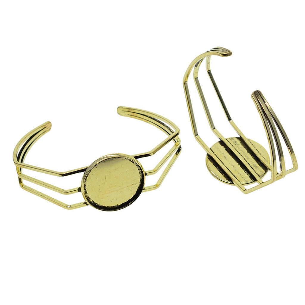 2 Pieces 25mm Bangle Base Bracelet Blanks Findings Tray Setting retro bronze