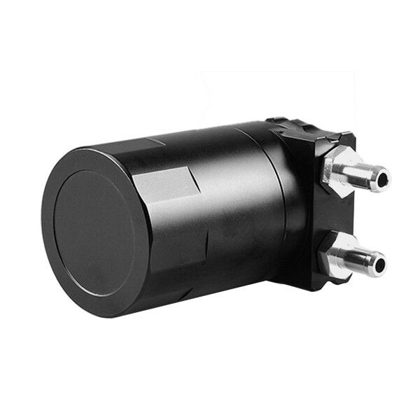 Black Aluminum Baffled Oil Catch Can Tank Reservoir Breather With Fittings Solid