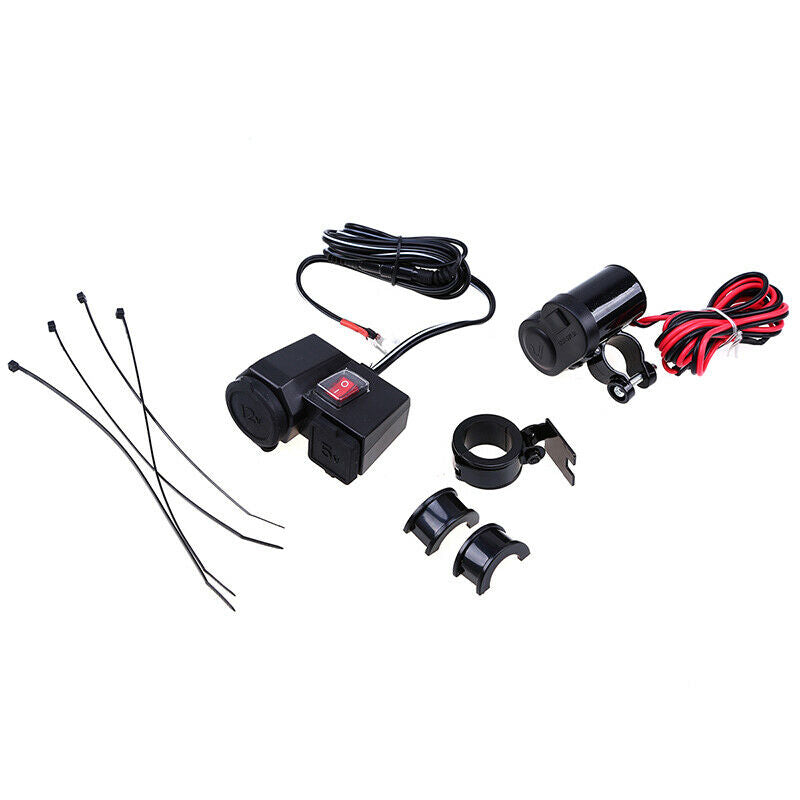 12V Outlet Waterproof Power Dual Socket Car Motorcycle Cigarette Lighter Plug US