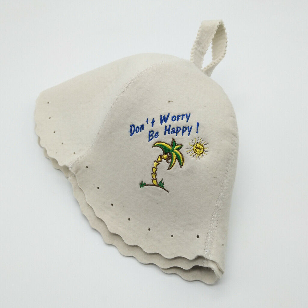 2x Wool Hat for Sauna Banya Bath House Head Protection Embroidered Unisex #5